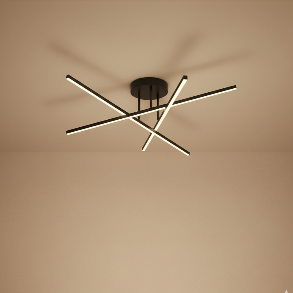Plafonnier LED croisé aluminium