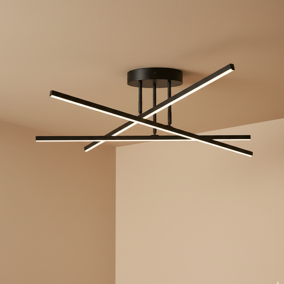 Plafonnier LED croisé aluminium