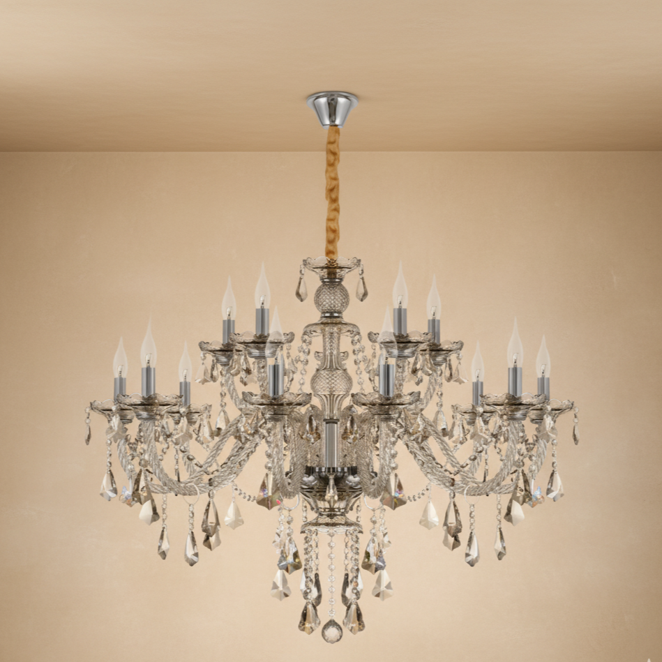 Lustre cristal vintage cognac 15 ampoules