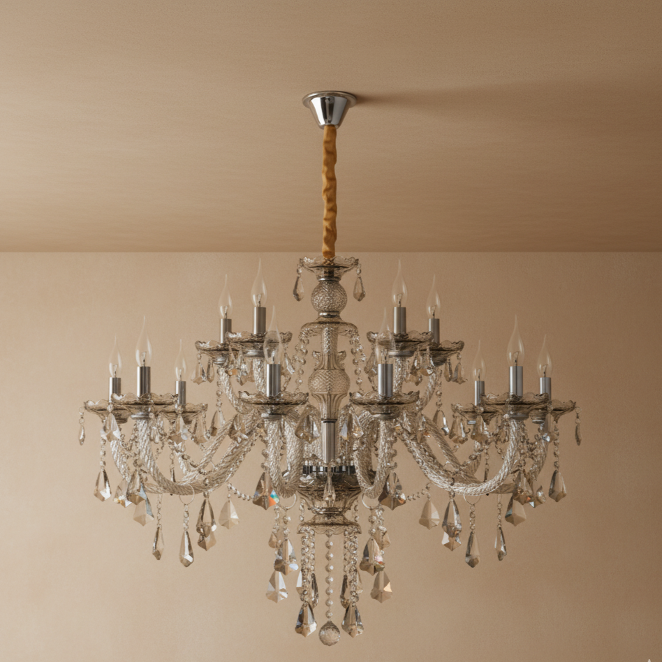 Lustre cristal vintage cognac 15 ampoules