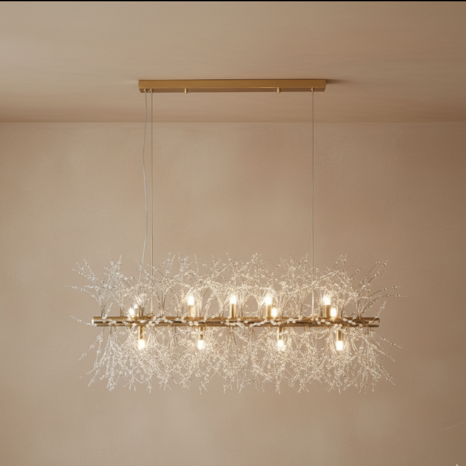 Lustre contemporain aluminium et cristal