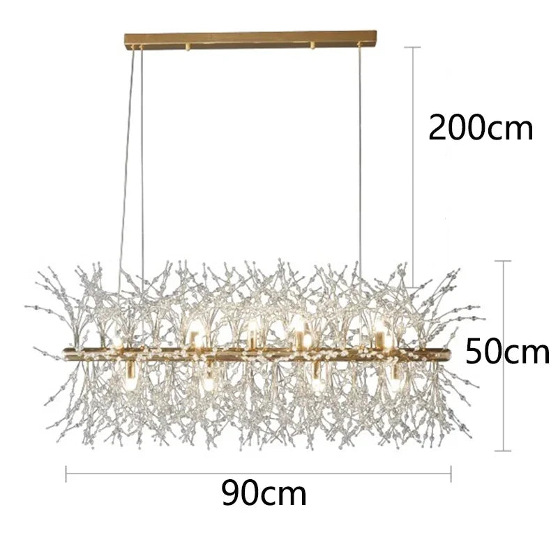 Lustre contemporain aluminium et cristal