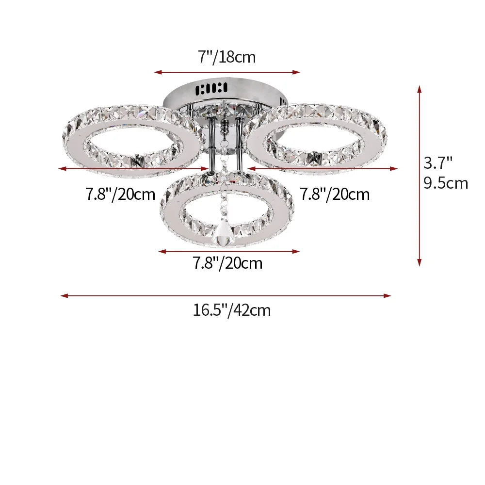 Plafonnier LED cristal moderne télécommande