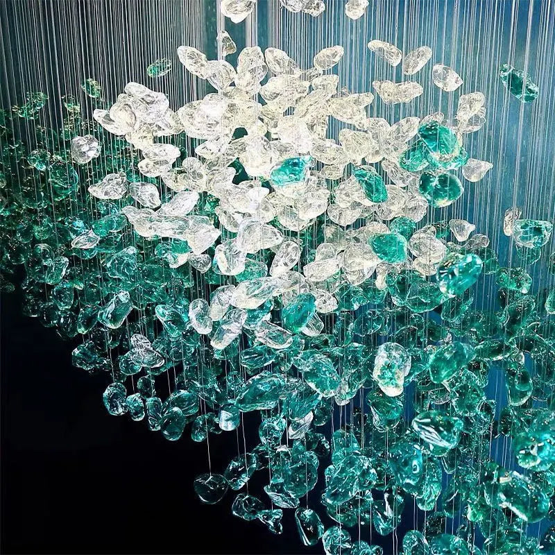 Lustre cristal suspendu design émeraude