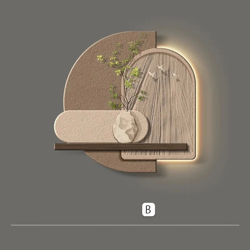 Tableau mural LED Wabi-Sabi naturel