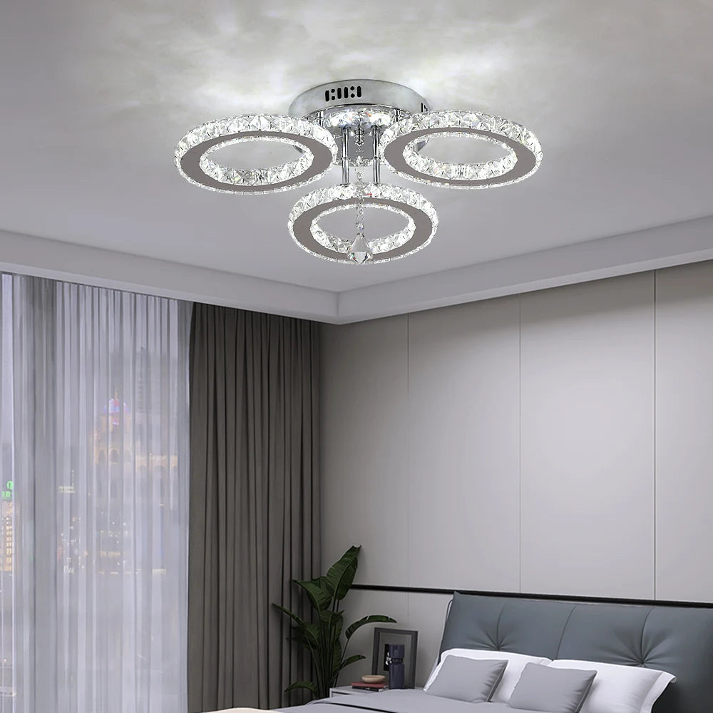 Plafonnier LED cristal moderne télécommande