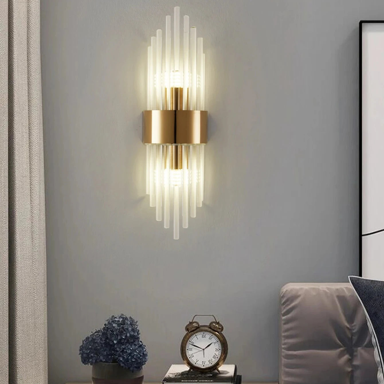 Applique murale cristal doré moderne