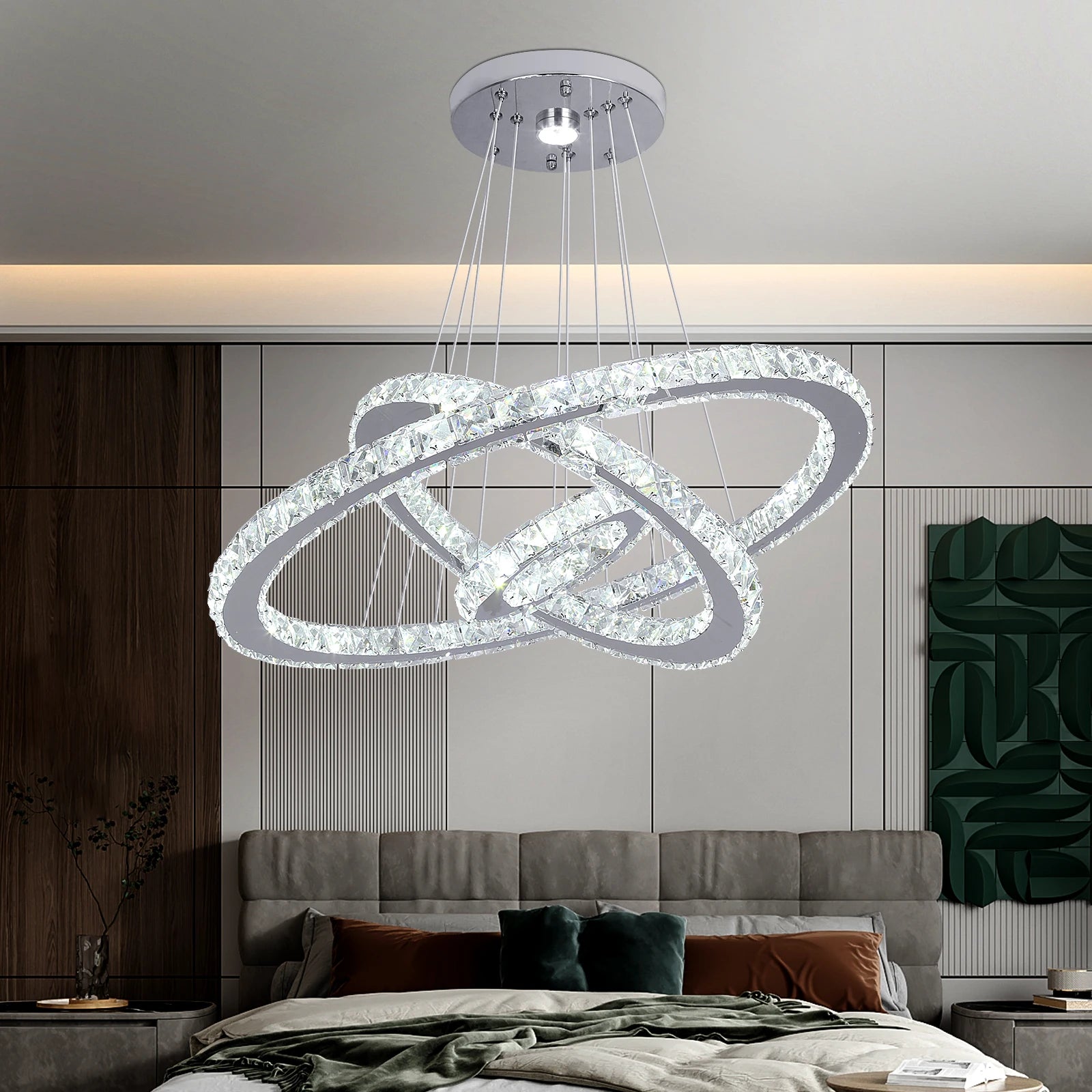Lustre spiralé cristal doré design