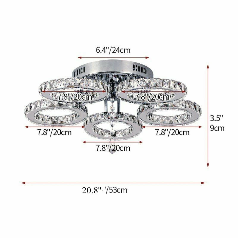 Plafonnier LED cristal moderne télécommande