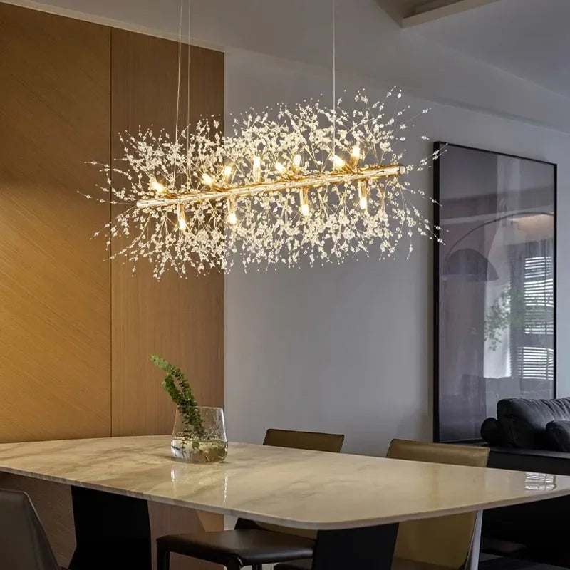 Lustre contemporain aluminium et cristal