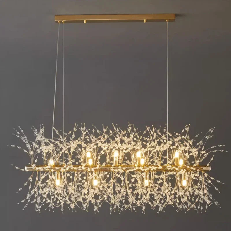 Lustre contemporain aluminium et cristal
