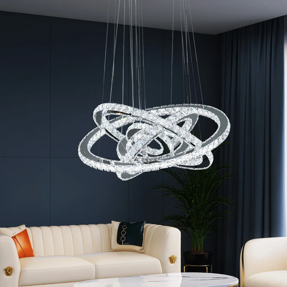 Lustre spiralé cristal doré design