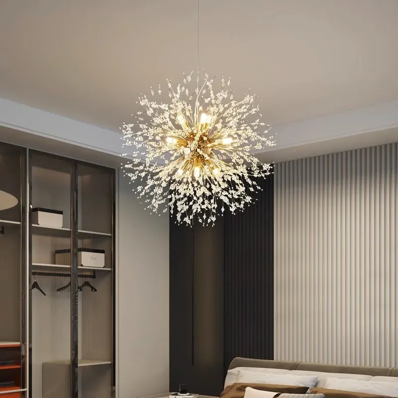 Lustre contemporain aluminium et cristal