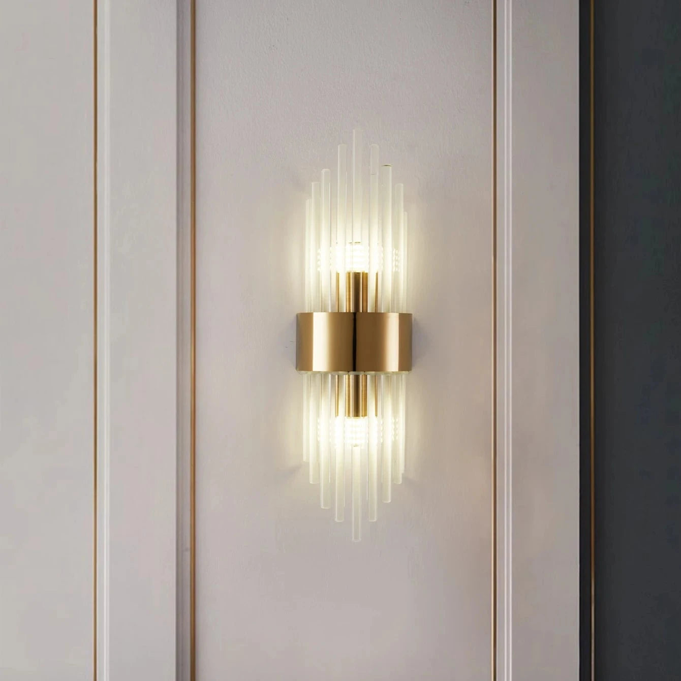 Applique murale cristal doré moderne