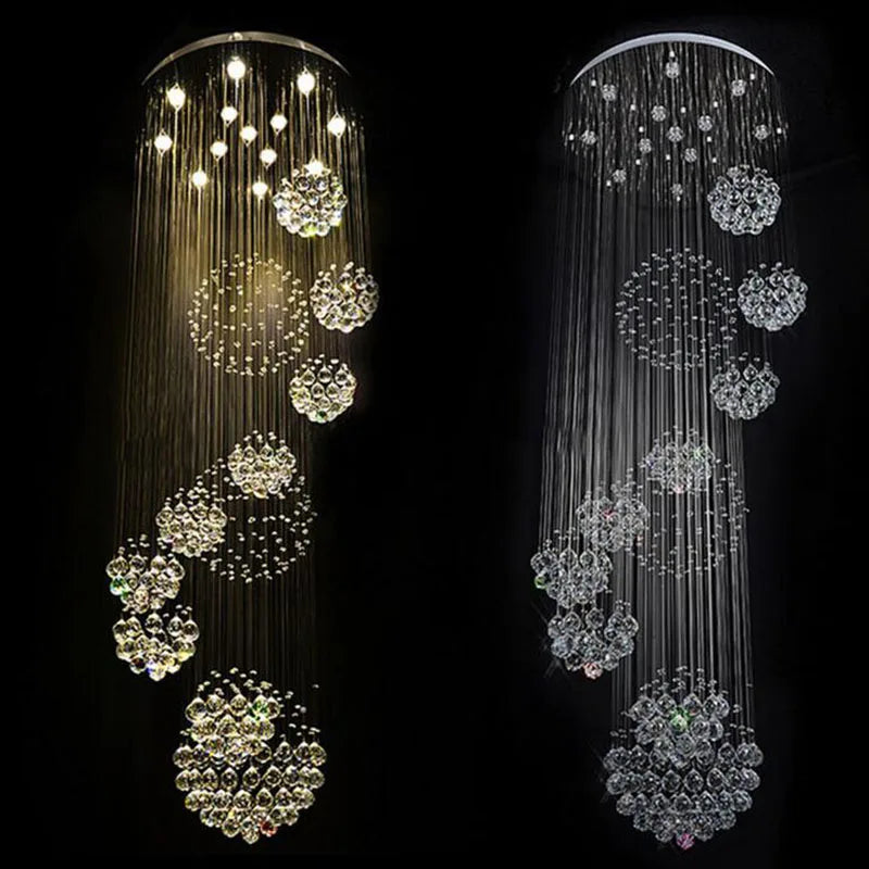 Lustre cascade cristal moderne