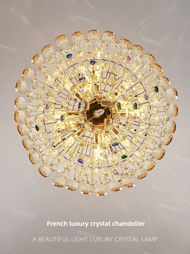 Lustre cristal luxe doré