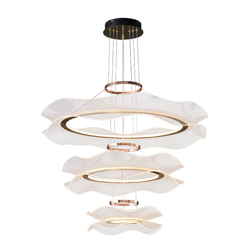 Lustre LED suspendu design ondulé