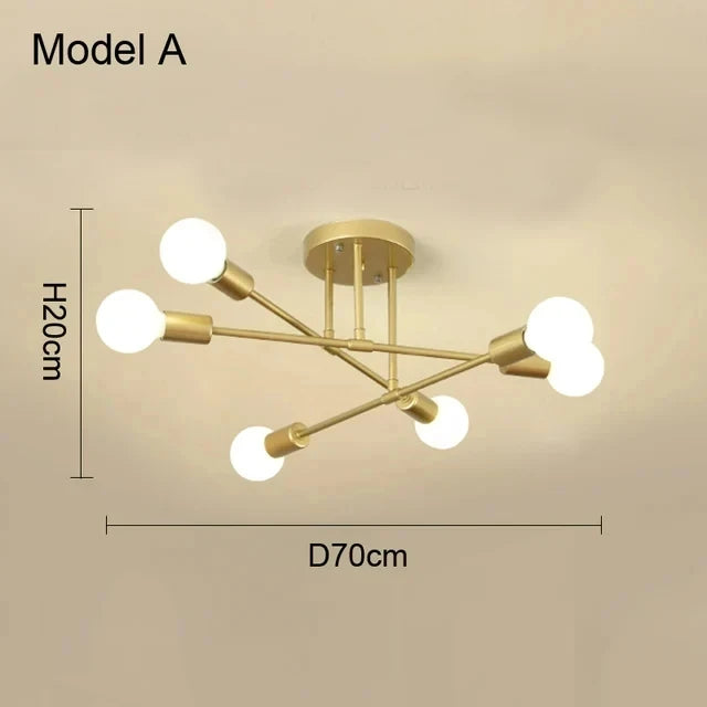Plafonnier LED minimaliste 6 lumières