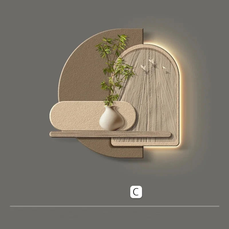 Tableau mural LED Wabi-Sabi naturel