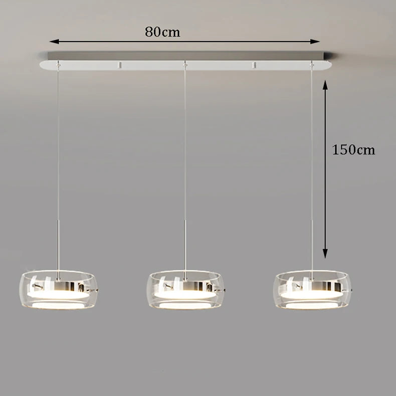 Suspension LED triple design verre