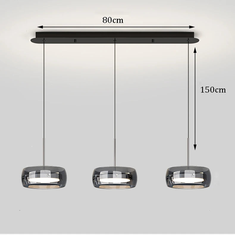 Suspension LED triple design verre