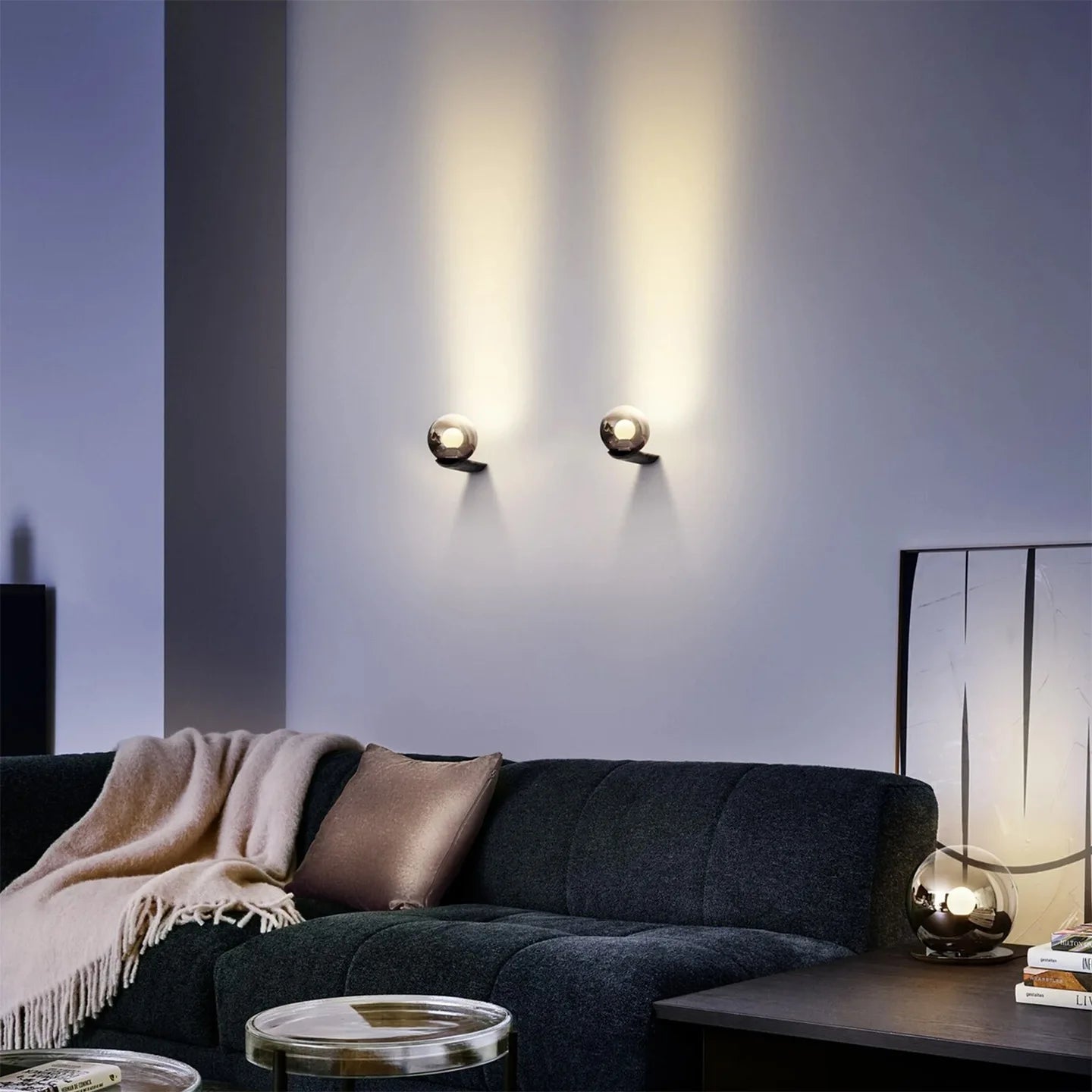 Applique murale Luce Viva en verre fumé