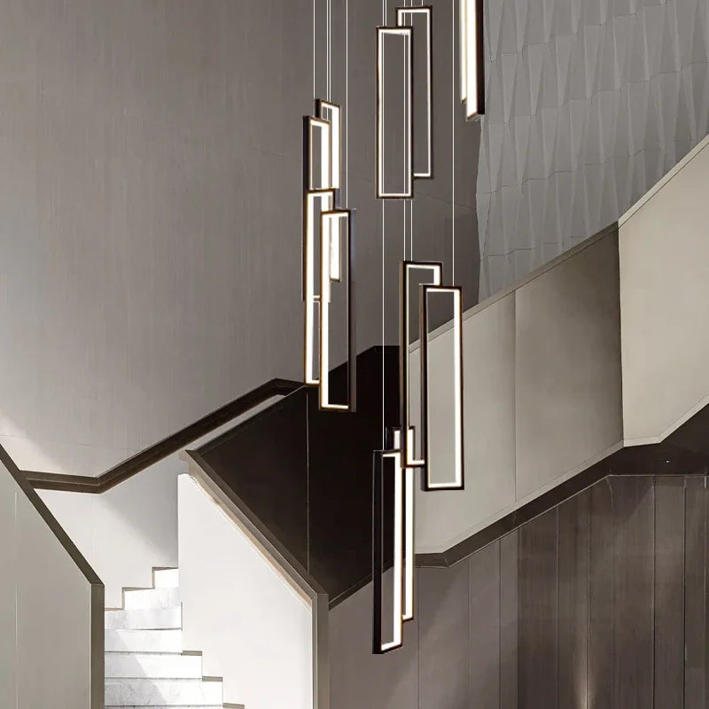 Lustre suspendu moderne escalier