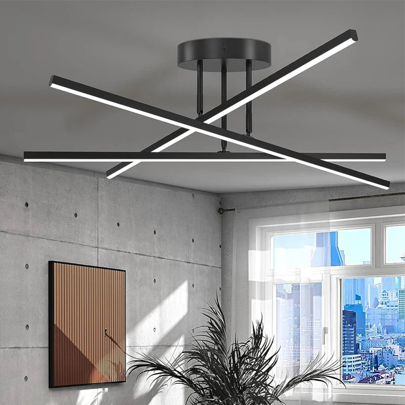 Plafonnier LED croisé aluminium