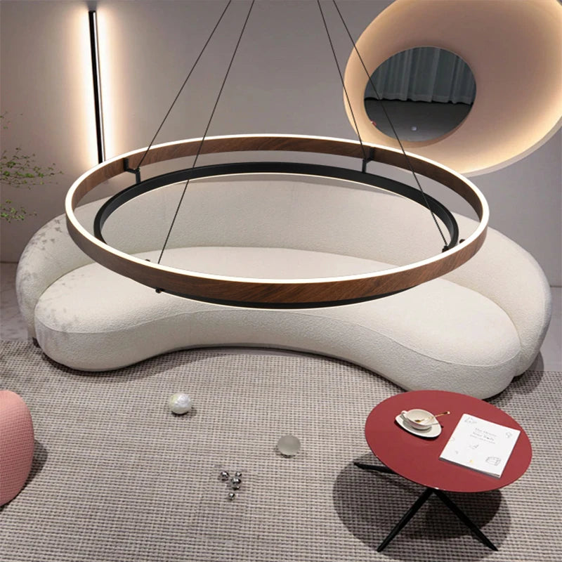 Suspension circulaire bois moderne