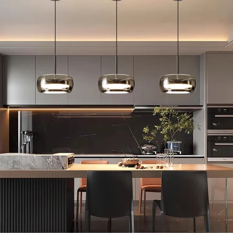 Suspension LED triple design verre
