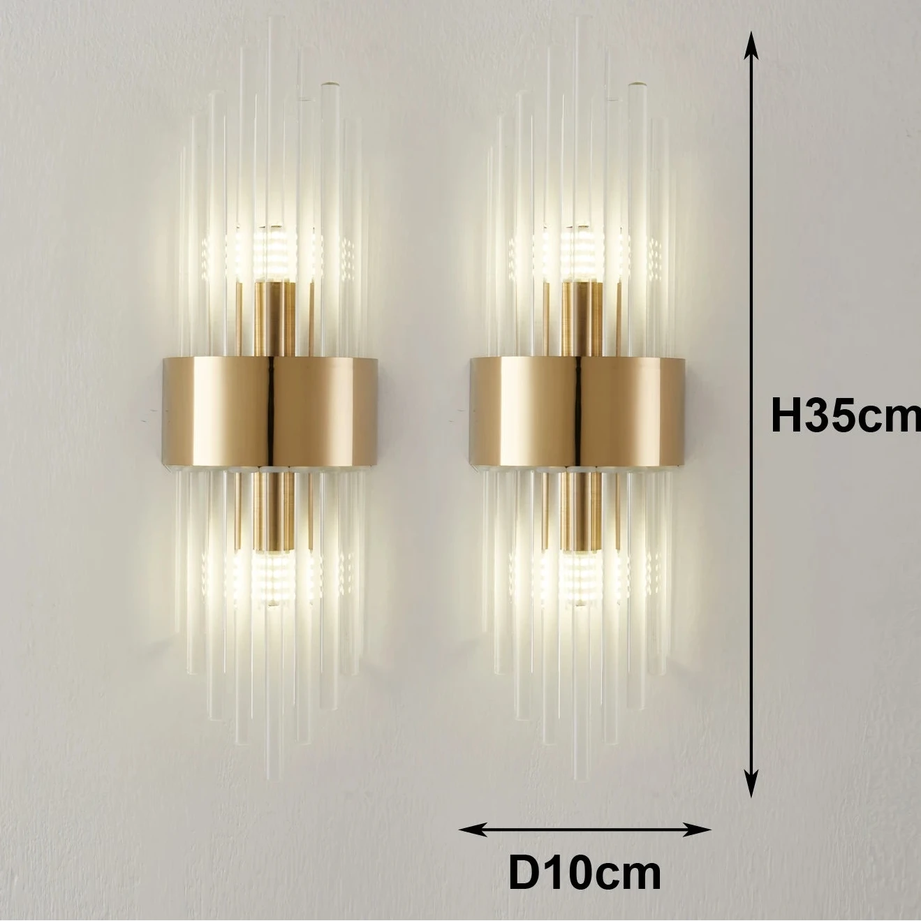 Applique murale cristal doré moderne