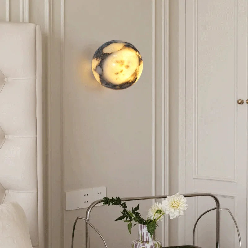 Applique murale boule en pierre naturelle