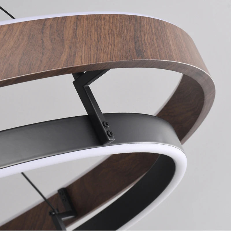 Suspension circulaire bois moderne