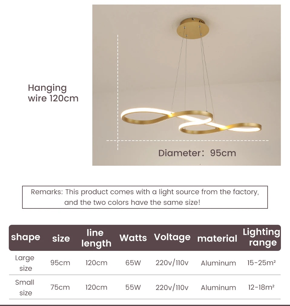 Suspension LED moderne pour cuisine & salle à manger